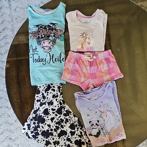 Wonder Nation Kids Pajama Set - Teal, Pink, and Purple